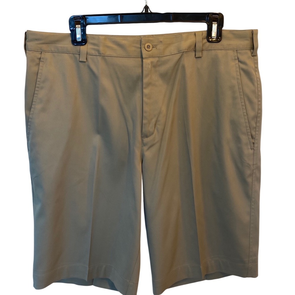 Nike Golf Dri-FIT Men's‎ Tan Khaki Chino Style Flat Front Shorts Size 34 EUC